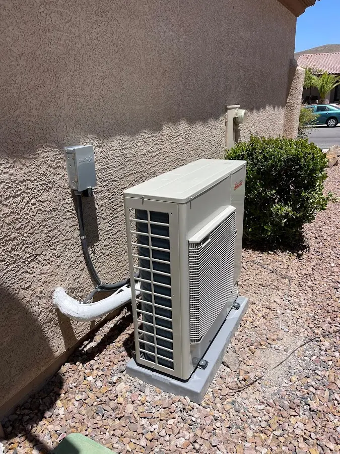 Residential air conditioning condenser unit in Indio
